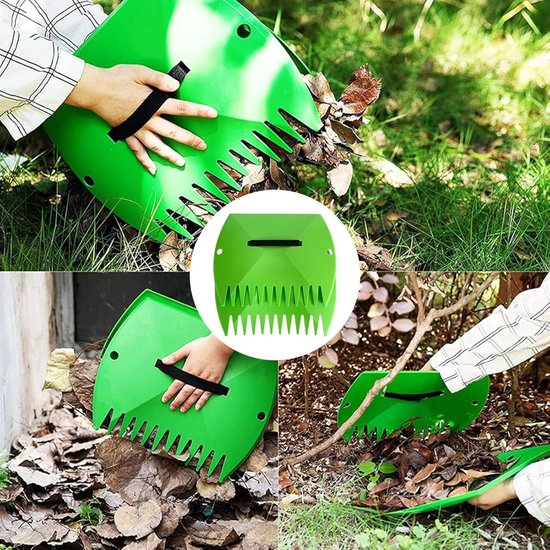 Tuinhandharken - 2 bladeren schepjes handharken - tuin- en tuinschepjes handharken - Ergonomische grip bladeren, gazon puin prullenbak pick-up gereedschap, handharken, voor snelle pick-up van Taloit — afbeelding 2