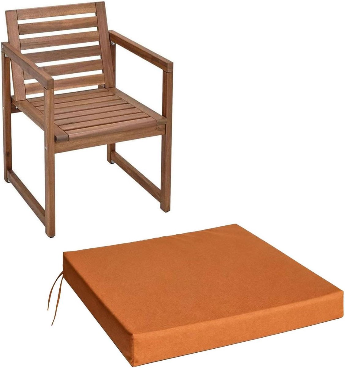 Tuinstoelkussens - Zitkussens Buiten - Comfortabel Zitten - Waterdichte Stof - 40x40x8 cm - Oranje Oker