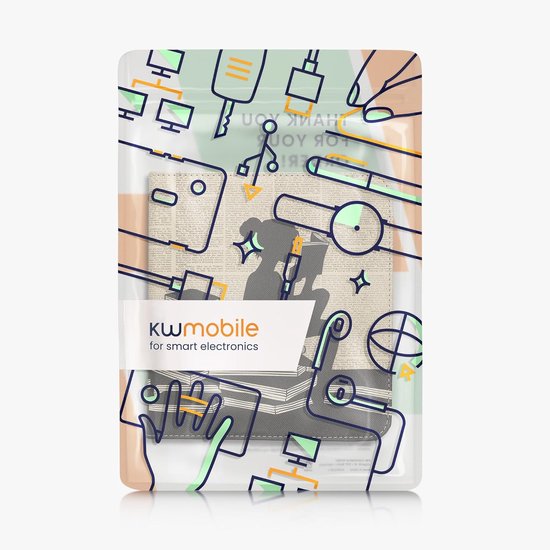E-reader hoesje - Ereader cover - Bescherming apparaat - Met handgreep - Kobo Libra Colour - Zwart/beige — afbeelding 5