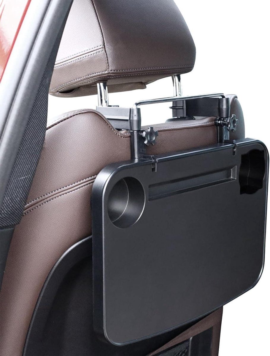 Auto Dienblad - Stuur Tafel - Eten en Werken - Drievoudige Stabiliteit - 35.5 x 27.5 cm - Zwart