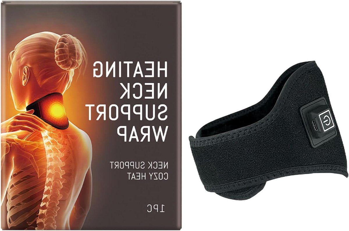Verwarmingskussen Nek - Nekwarmer Elektrisch - Spierontspanning - Draagbaar USB Verwarming - 55 x 11.3 cm - Zwart
