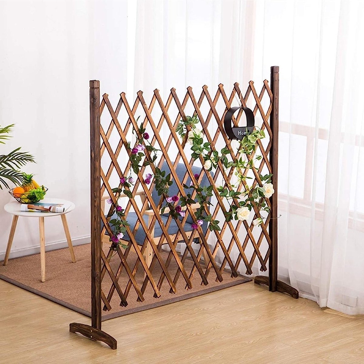 Houten Hekpanelen - Tuin Trellis - Terras Divider - Telescopisch Ontwerp - 91x180cm - Houtkleur