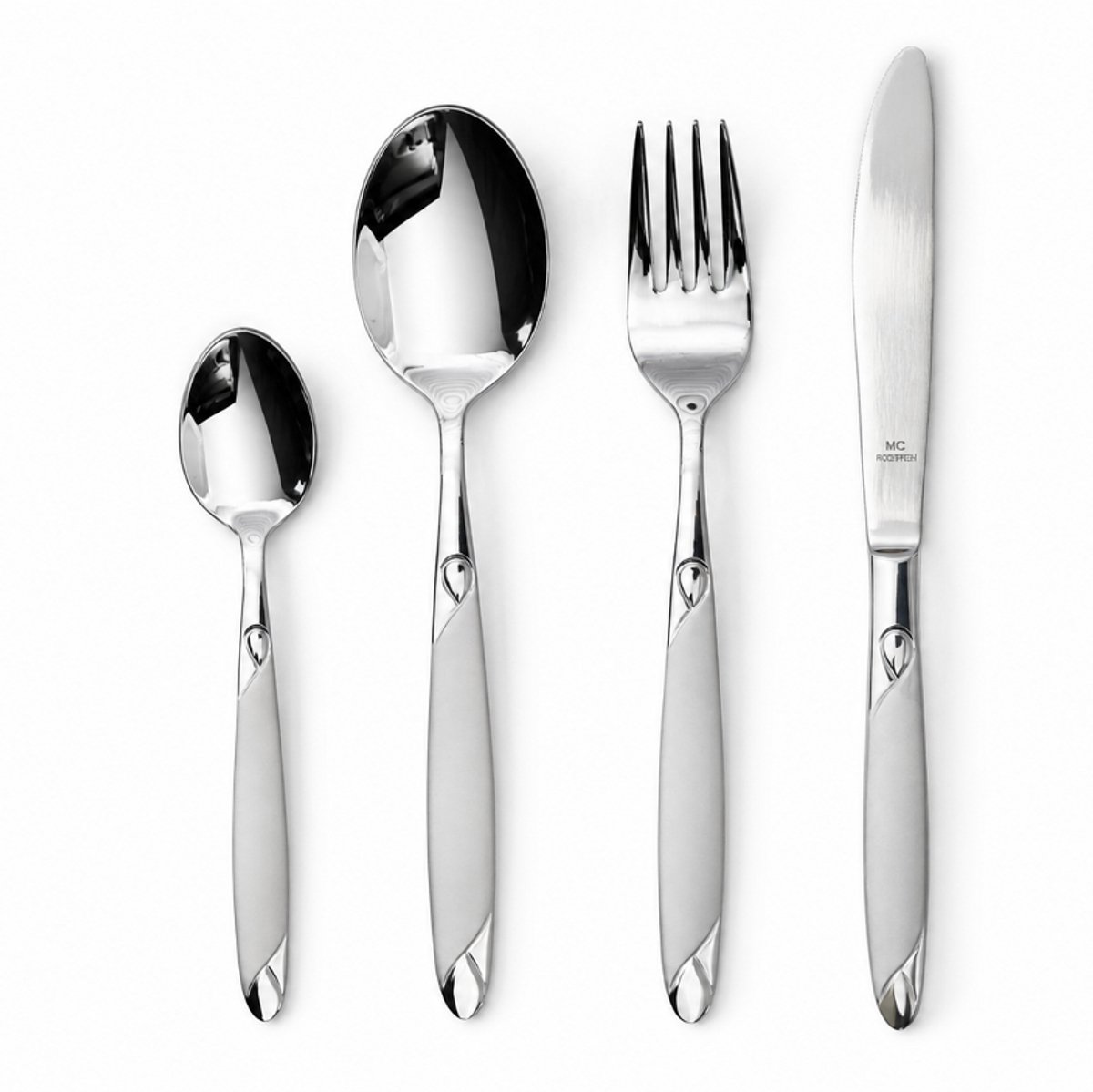 Kochmann Aura Bestekset 6 persoons - 24 delig - Premium Edelstaal - Vaatwasserbestendig - Mat design - Lepels - Messen - Vorken - Dessertlepels
