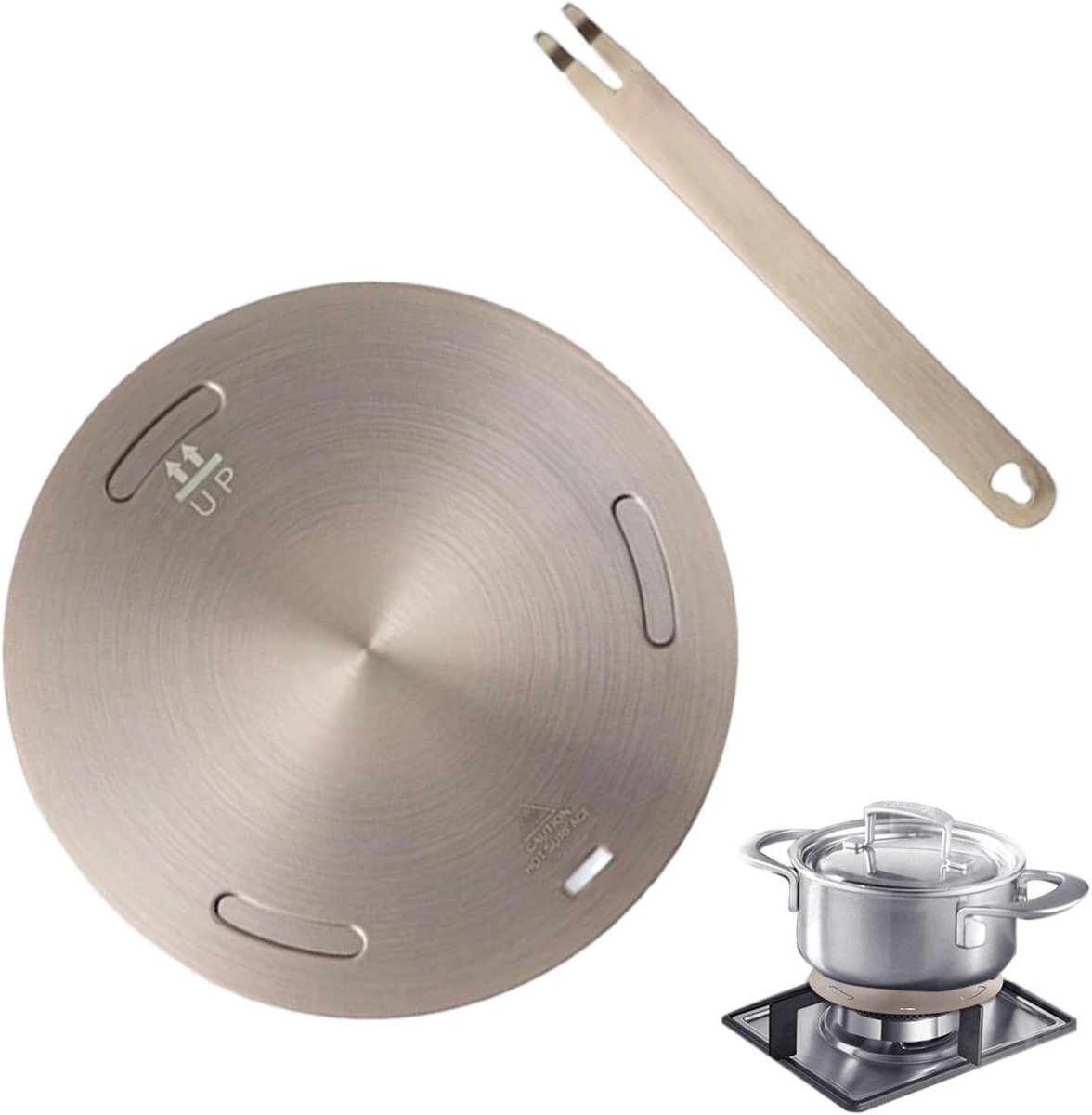 Inductie Adapterplaat Warmteplaat Kookplaat Gelijkmatig Koken Drielaagse Structuur 20 cm Zilver