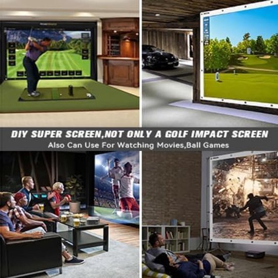 Golfsimulator Scherm - Impactscherm Golf - Golftraining Thuis - Impactbestendig Materiaal - 3 x 1 Meter - Wit — afbeelding 3