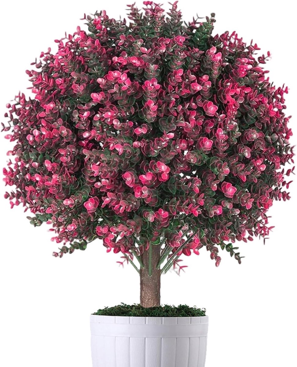 Nepstruiken met grondpalen - Kunstplanten Buxus - Tuin Decoratie - UV-bestendig Weerbestendig - 58 cm lengte - Roze verloop