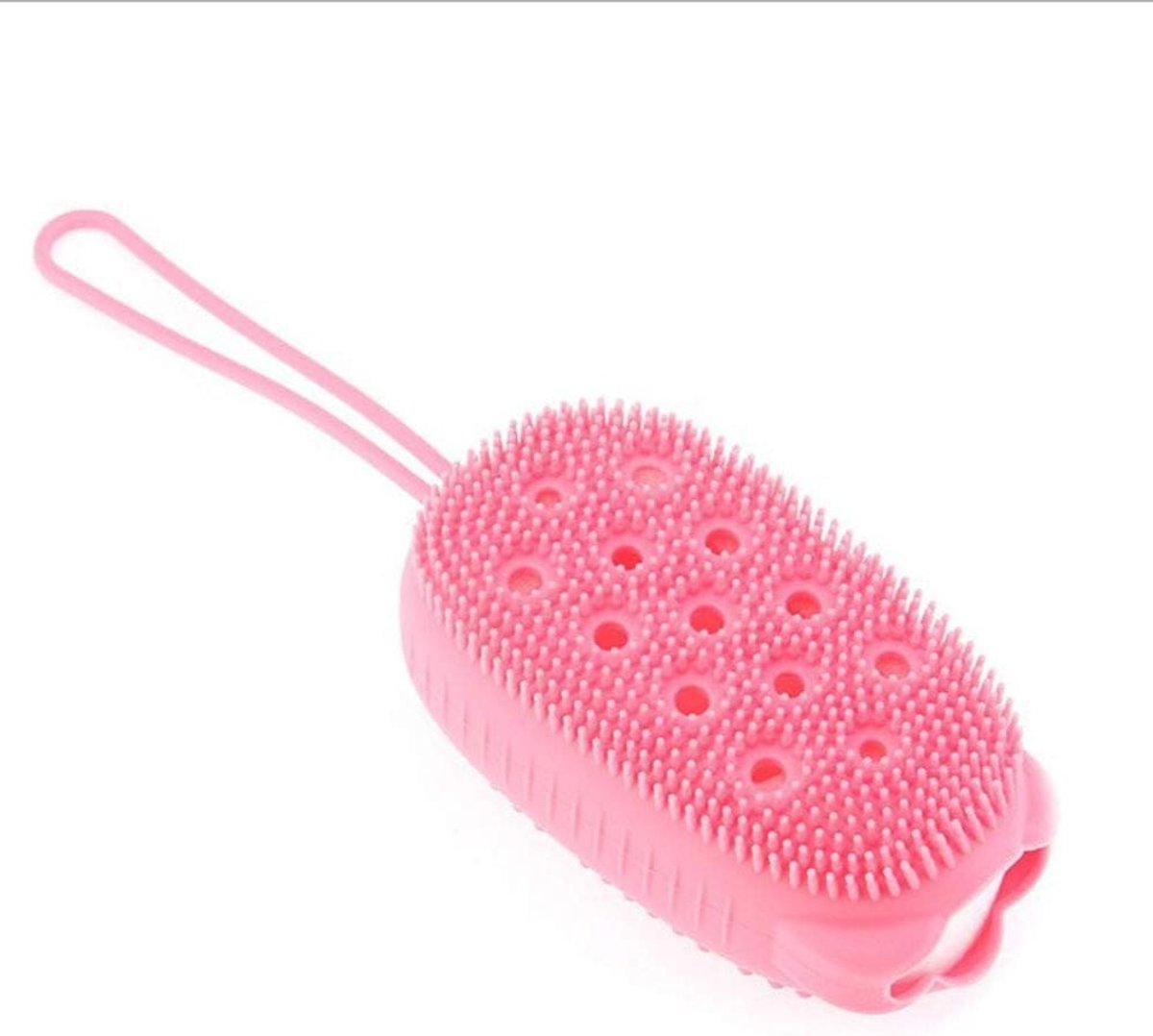 Siliconen Badborstel - Doucheborstel Lichaamsborstel - Huid Reinigen - 1000 Zachte Haren - 12x6.5x5.5 cm - Roze