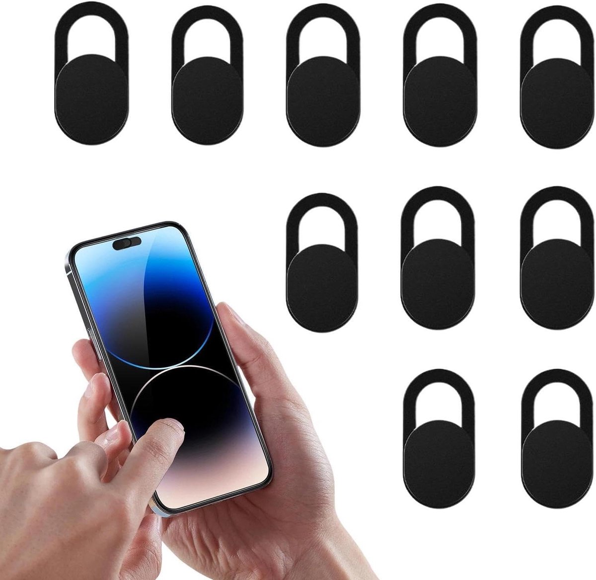 Webcam Cover Slider - Privacy Schuifdeksel - Privacy Beschermen - Vloeiend Schuifmechanisme - 10 stuks - Zwart