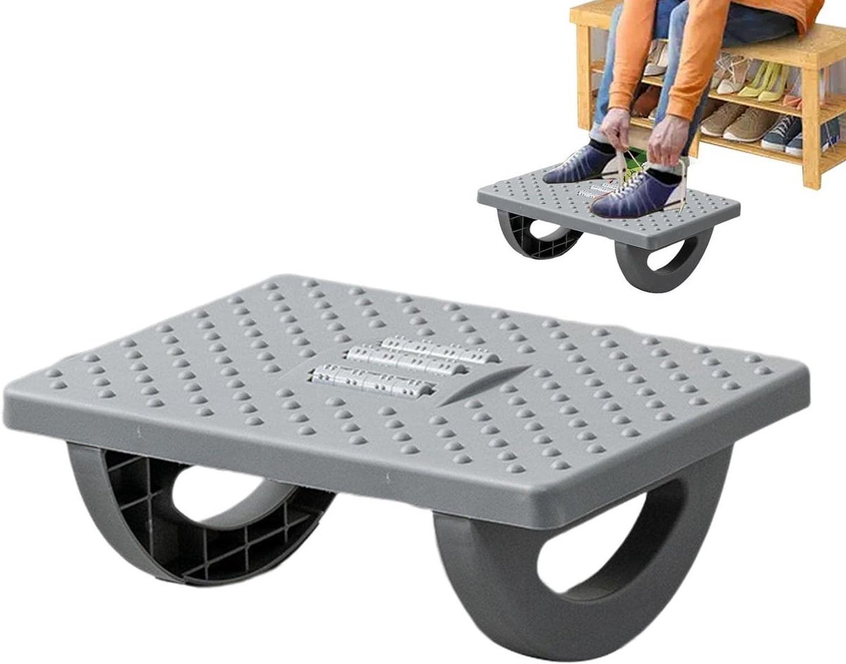 Voetsteun Bureau - Ondersteuning Voeten - Comfortabel Zitten - Met Massage Rollers - 34 x 25 x 13 cm - Zwart