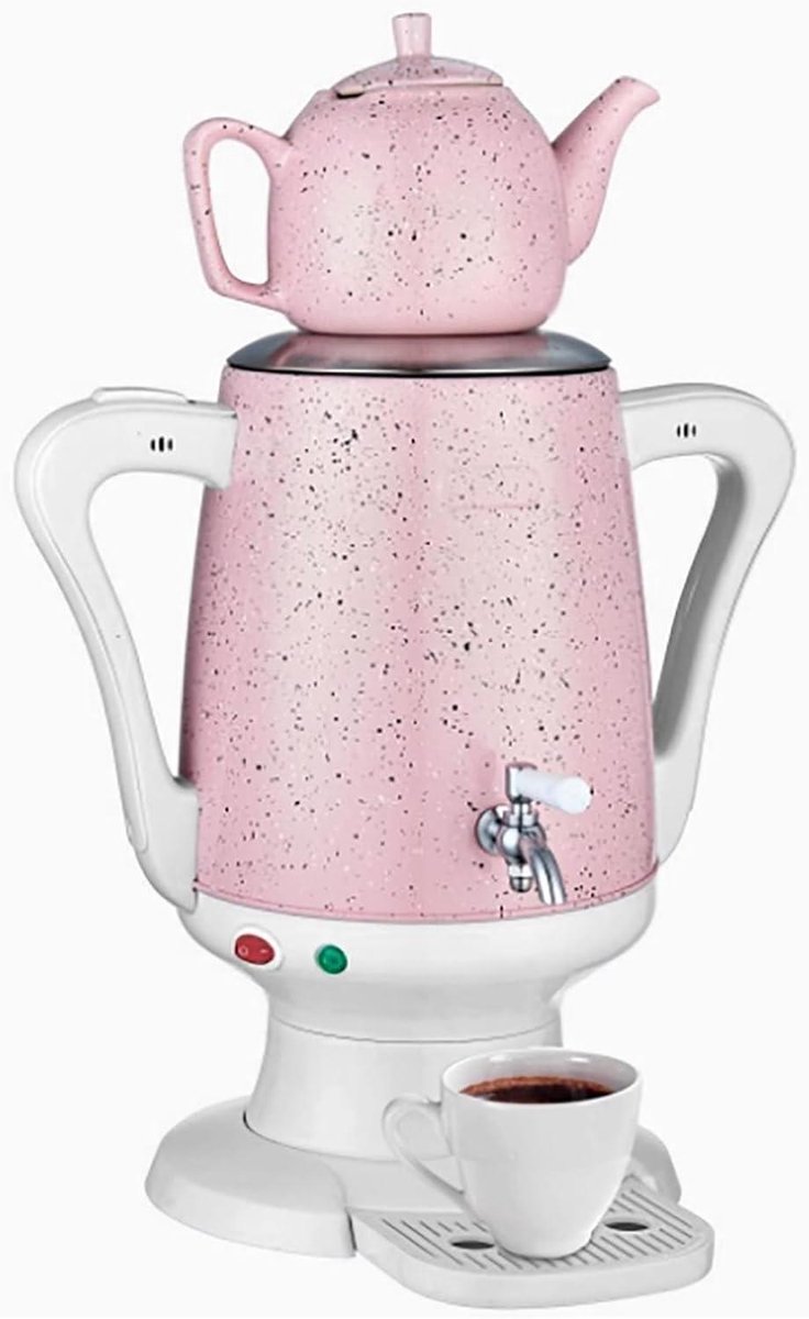 Elektrische Theemaker - Theepot Waterkoker - Thee Zetten - Automatische Temperatuur - 4L Ketel 1L Pot - Roze