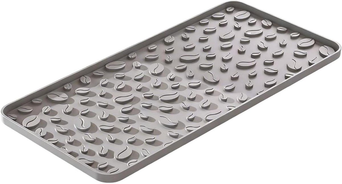 Koffiemat Aanrecht - Droogrek Vaat - Keuken Organiseren - Antislip Bescherming - 40x20cm - Grijs