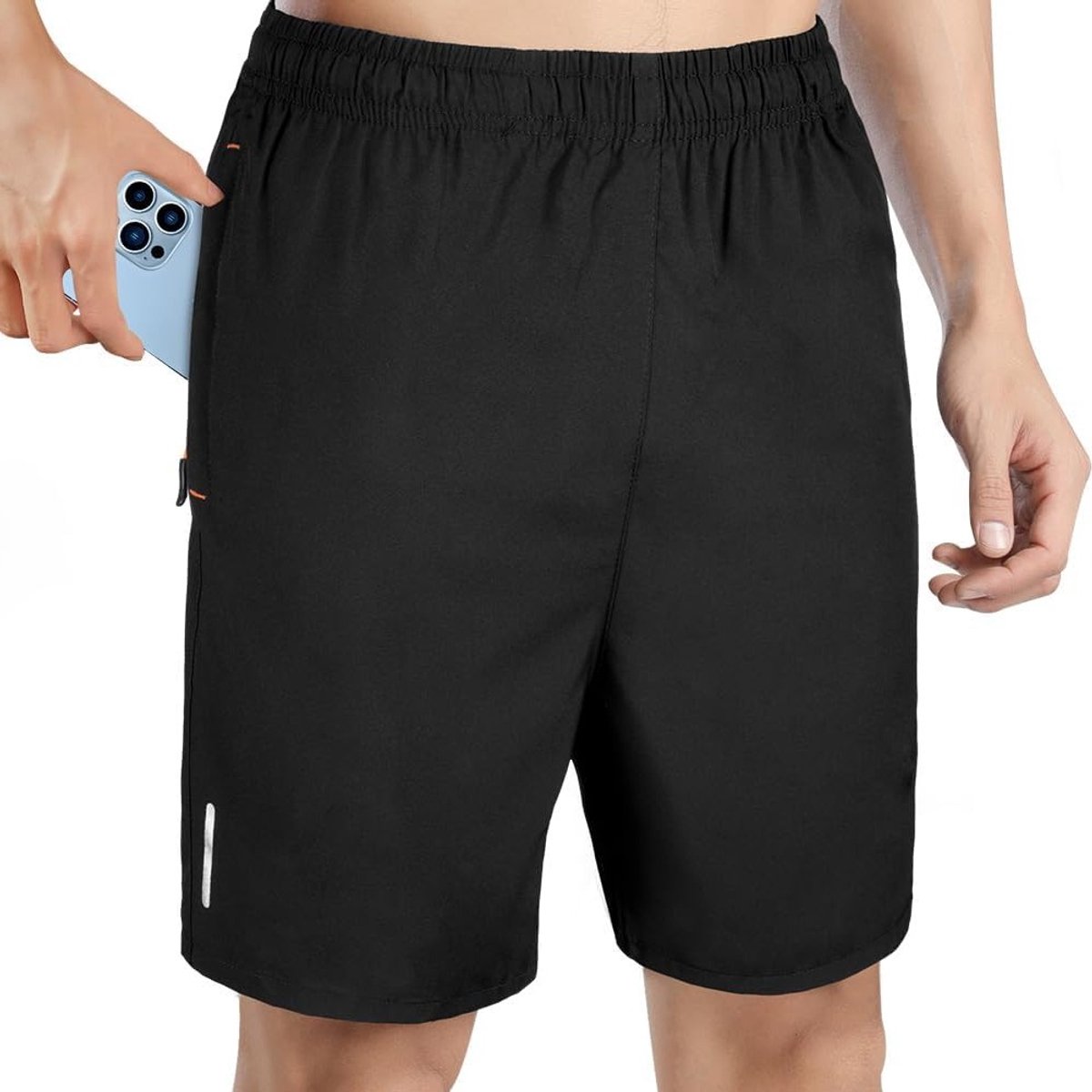 Sneldrogende Hardloopshort voor Mannen met Ritszakken - Ademend, Elastisch en Geschikt voor Zomer Sportactiviteiten, Fitness en Jogging