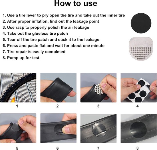 Fietsband Reparatie Kit - Bandenplak Set - Snelle Fietsreparatie - Lijmloze Pleisters - 24mm Pleisters van Merkloos — afbeelding 3