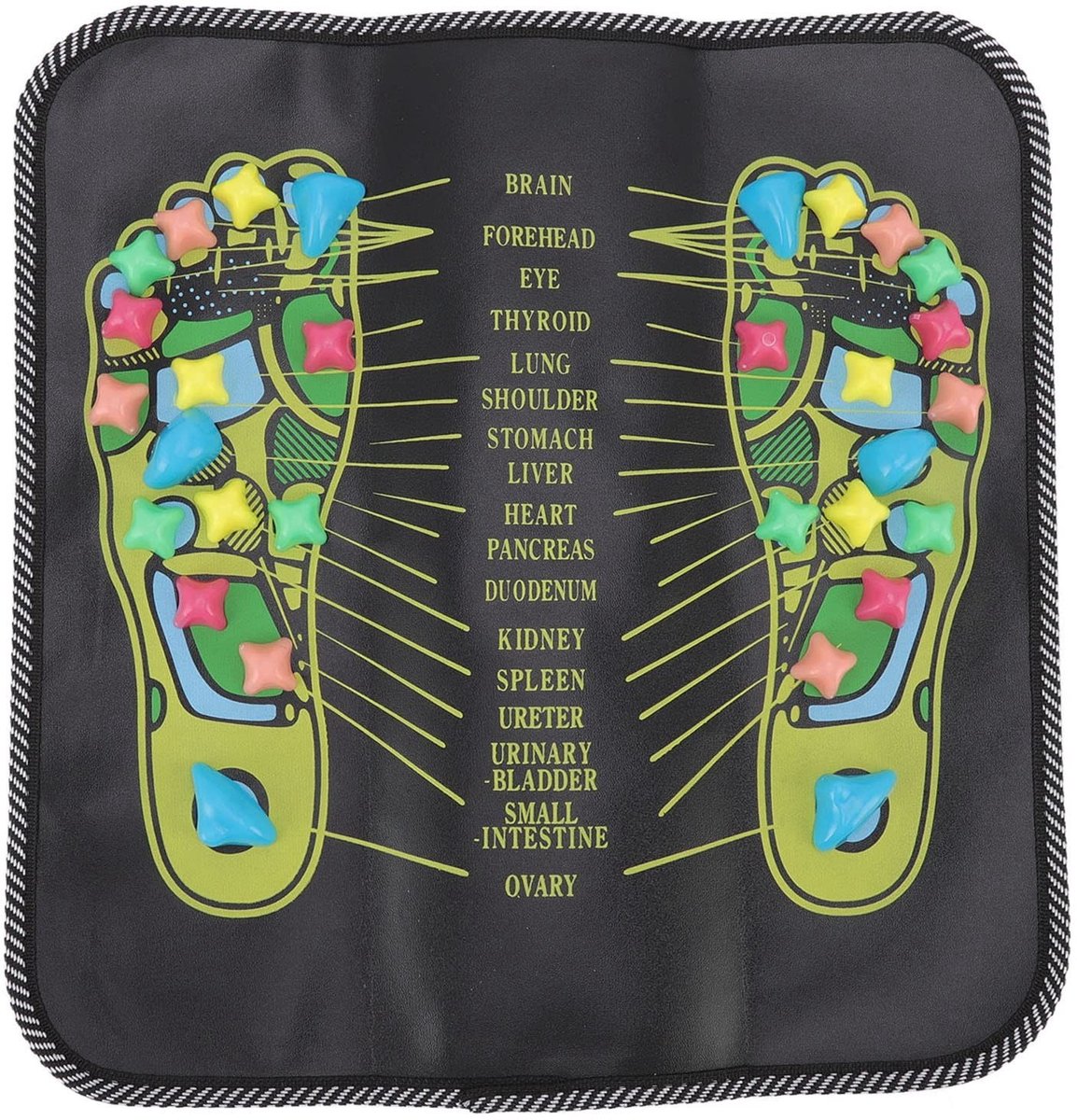 Dailygoody - Voetmassage Mat - Acupressuur - Stress en Pijnbestrijding - 35x35cm - Verbeteren Bloedsomloop - Ideaal voor thuisgebruik