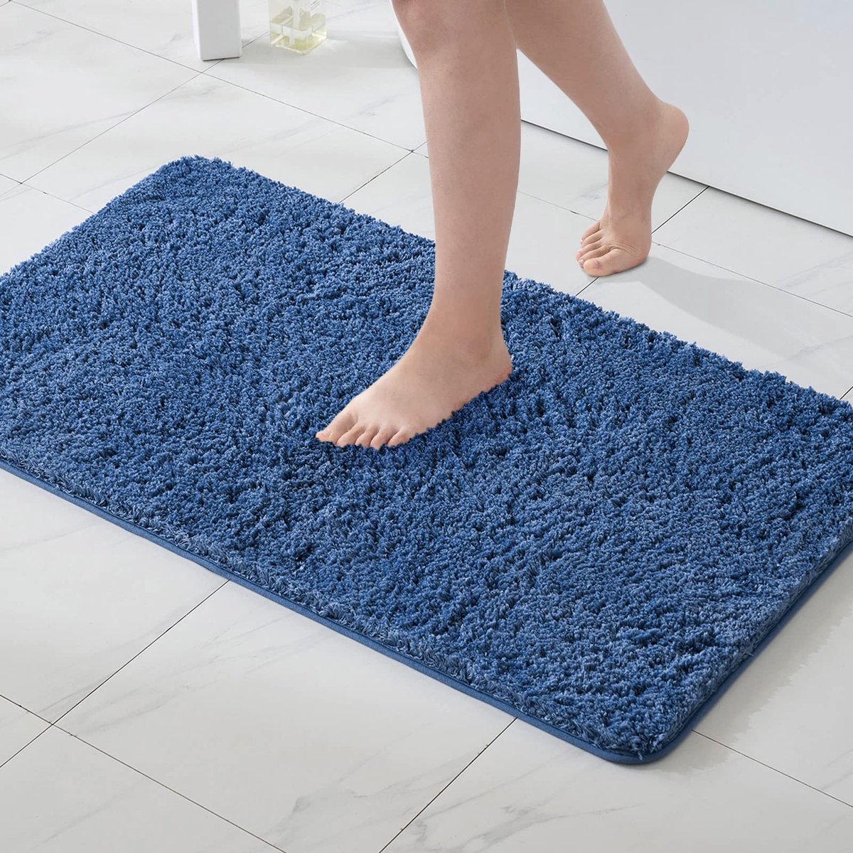 Dailygoody - OmGoods - Dailygoody - Badmat - Antislip - Luxe - Blauw - Absorberend - Wasbaar - Geschikt voor Badkamer, Slaapkamer, Keuken