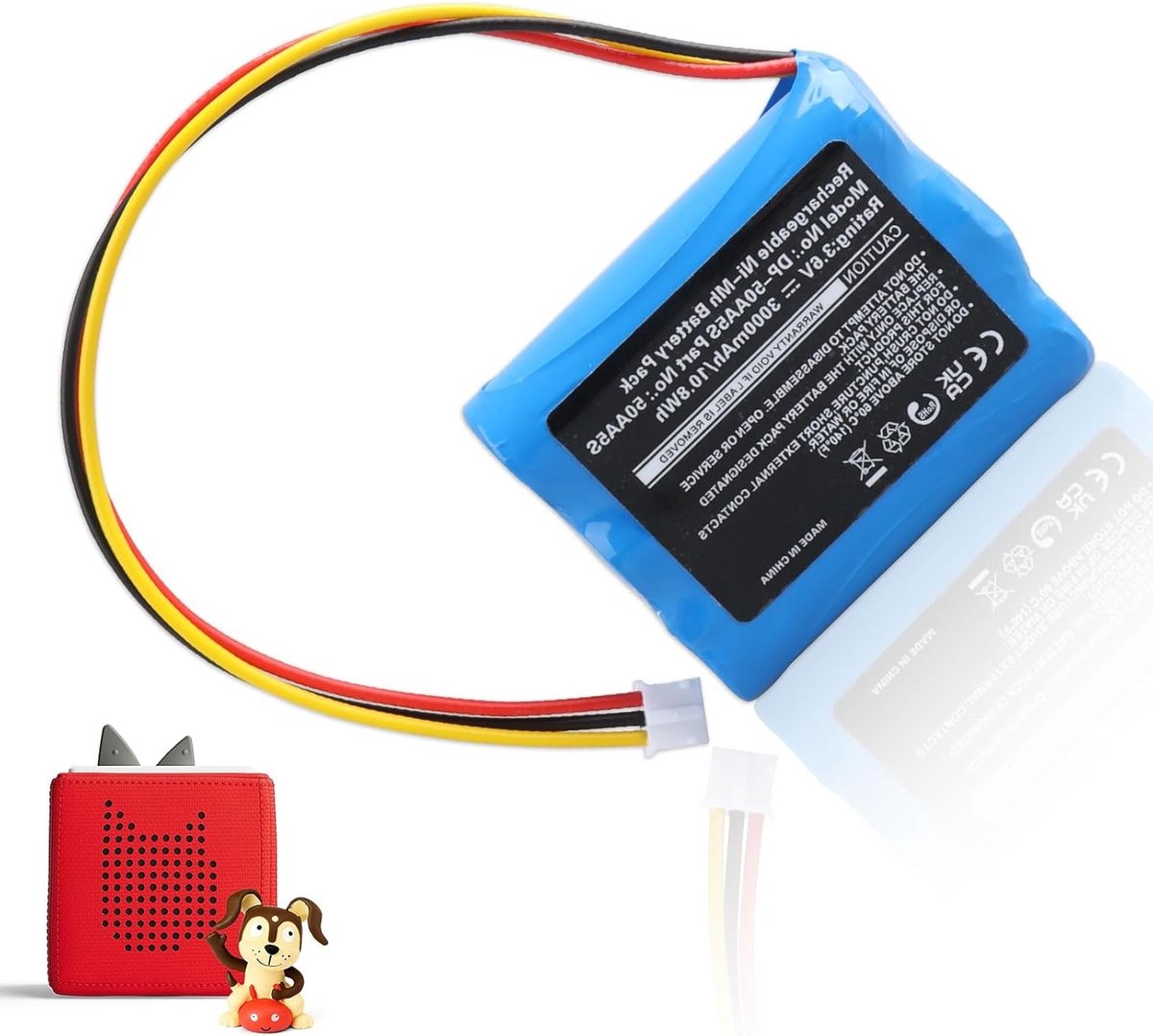 Krachtige 3000 mAh 3.6 V Batterij voor TonieBox - Oplaadbare Accu voor Muziekdoos en Geluidsbox