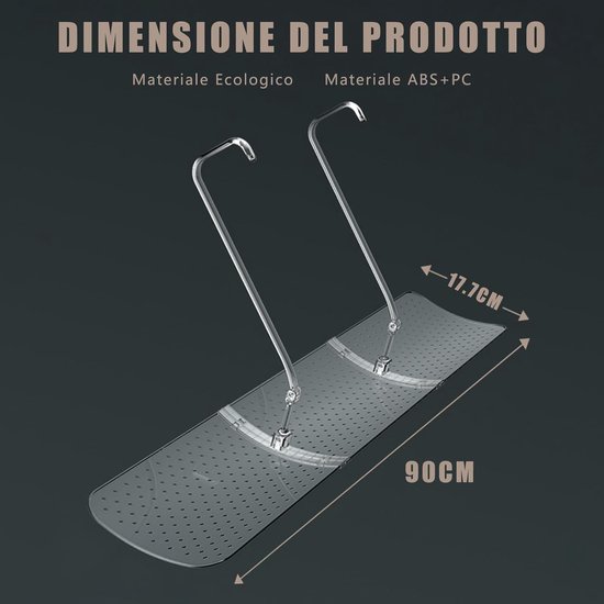 Airco Deflector - Wand Windscherm - Comfort Verhogend - 180 Graden Verstelbaar - 90 x 18 cm - Transparant — afbeelding 3