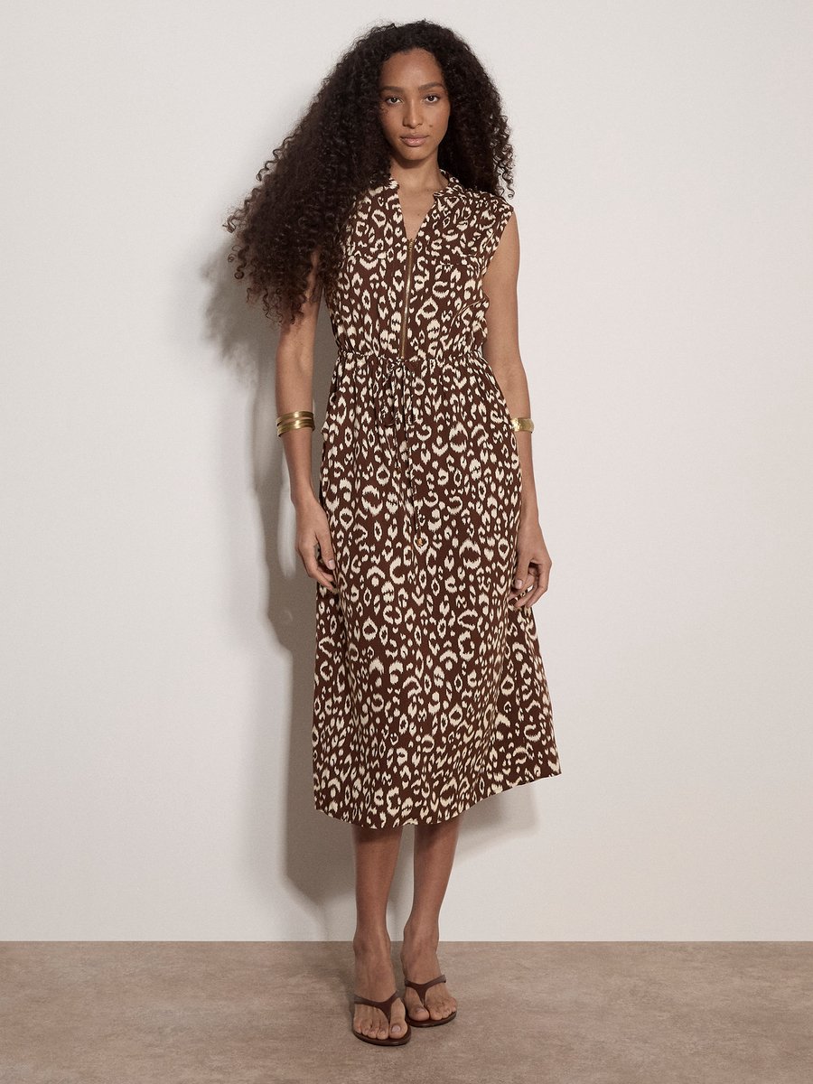 Midi-jurk met dierenprint