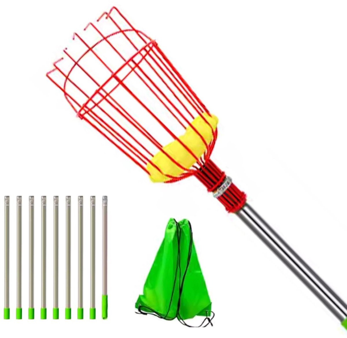 Fruitplukker - Oogststok - Fruit Oogsten - Verstelbare Lengte - 3.6 Meter - Zilver