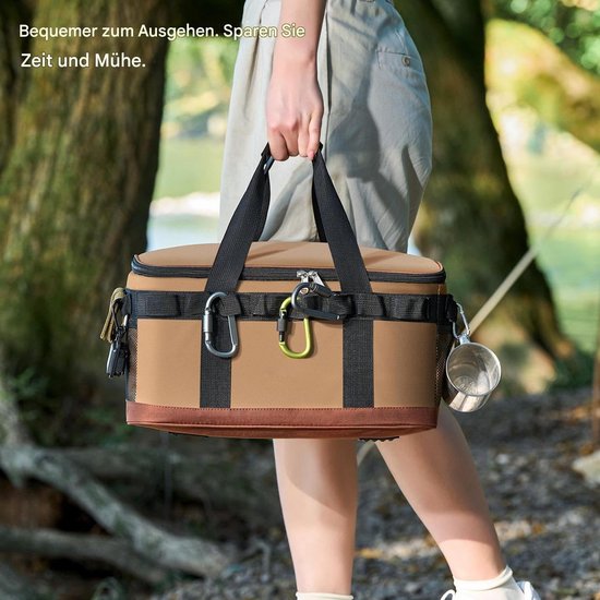 Koeltas - Isolatiezak - Eten koel houden - Waterdicht design - 23 liter - Kaki — afbeelding 5