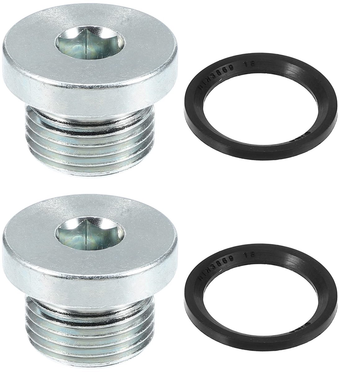 aladdien - Motorolie Afvoerplug - Stalen Schroef - Eenvoudige Installatie - Zilverkleurig - Geen Lekkage - 2 Stuks