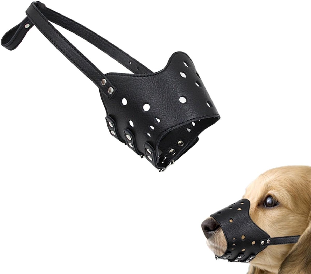 Ademend Hondenmuilkorf, Verstelbare en Stevige Muilkorf voor Puppy’s, Geschikt voor Bijten en Likken, Zwart, Maat S, Ideaal voor Comfort en Veiligheid