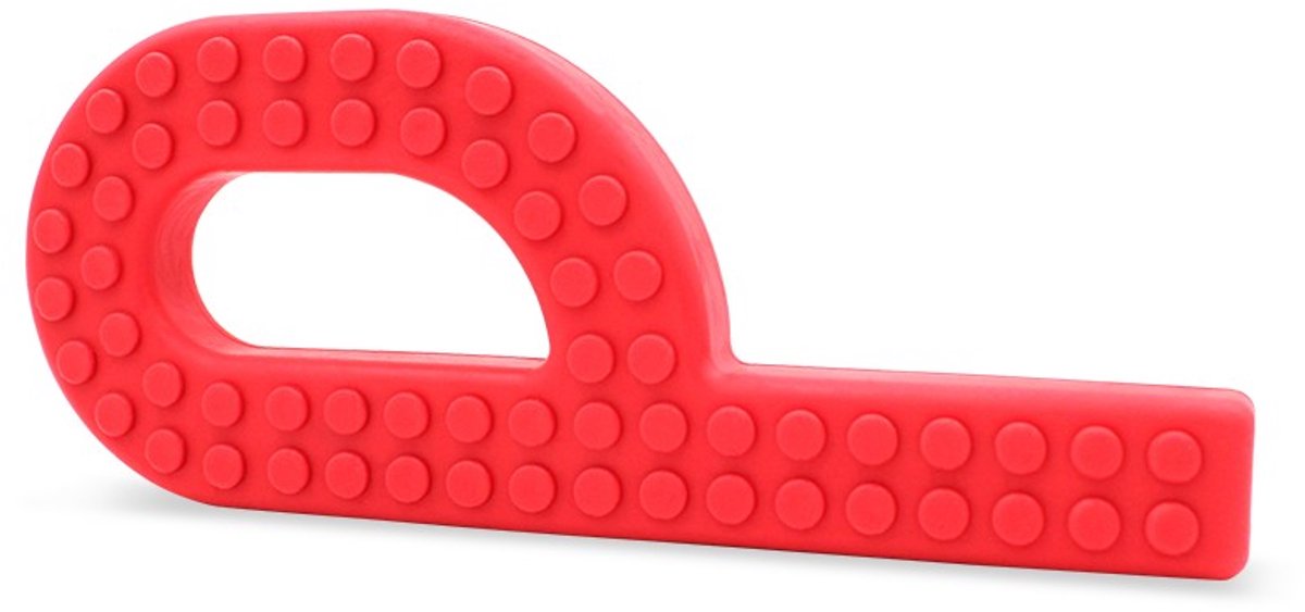 ARK Therapeutic kauwspeelgoed Grabber Brick sensorisch rood kunststof.