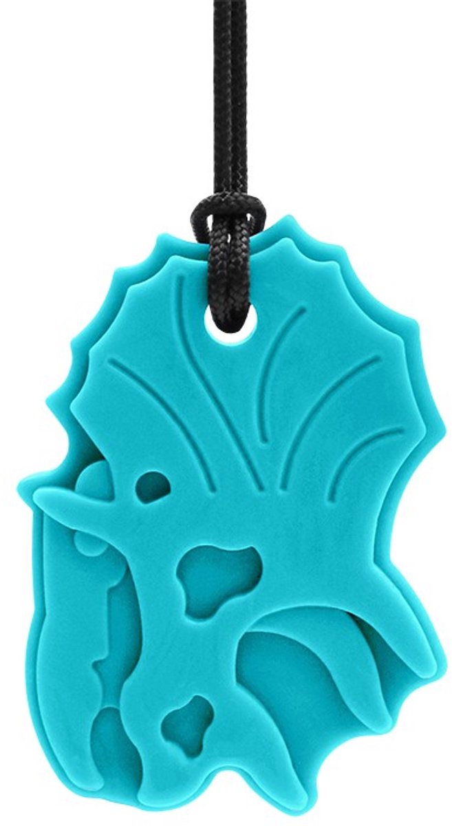 ARK Therapeutic dinosaurus bijtketting triceratops kauwsieraad teal.
