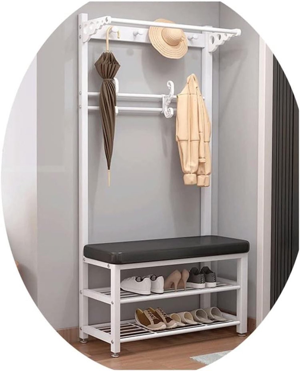 Stoffen kast - Kledingkast - Opbergen kleding - Robuuste stalen buizen - 128 cm breed - Grijs
