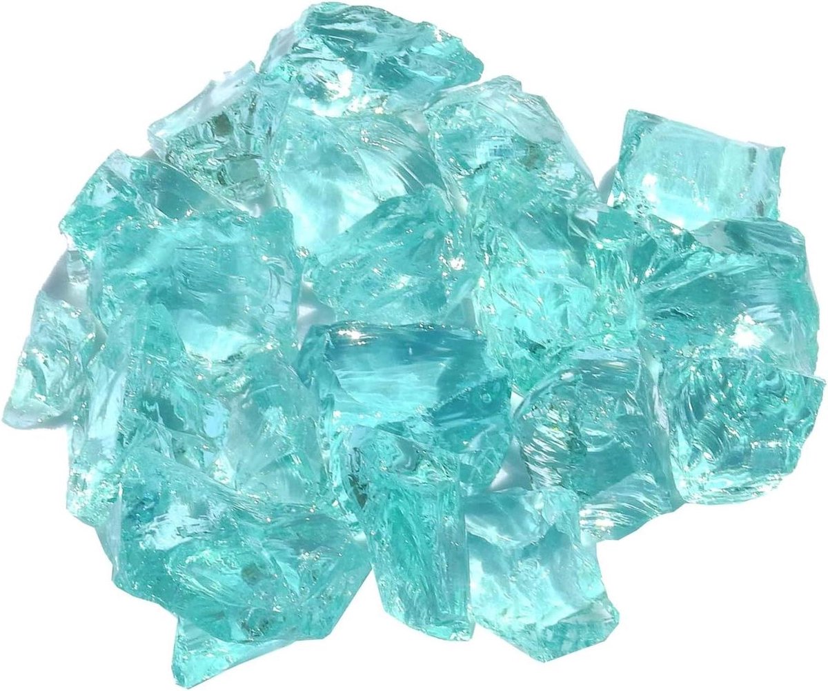 Decoratief Glas - Vuurkorf Glas - Tuin Decoratie - Hittebestendig - 3-5 cm - Aqua