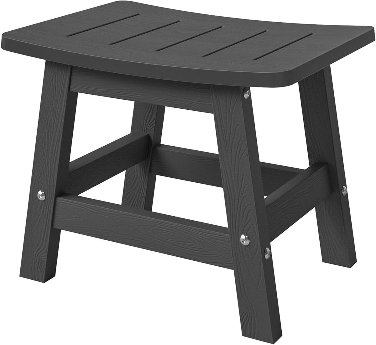 Voetenbank Set - Buiten kruk - Ontspannen op terras - Weerbestendig HDPS - 40.6 x 30 cm - Zwart