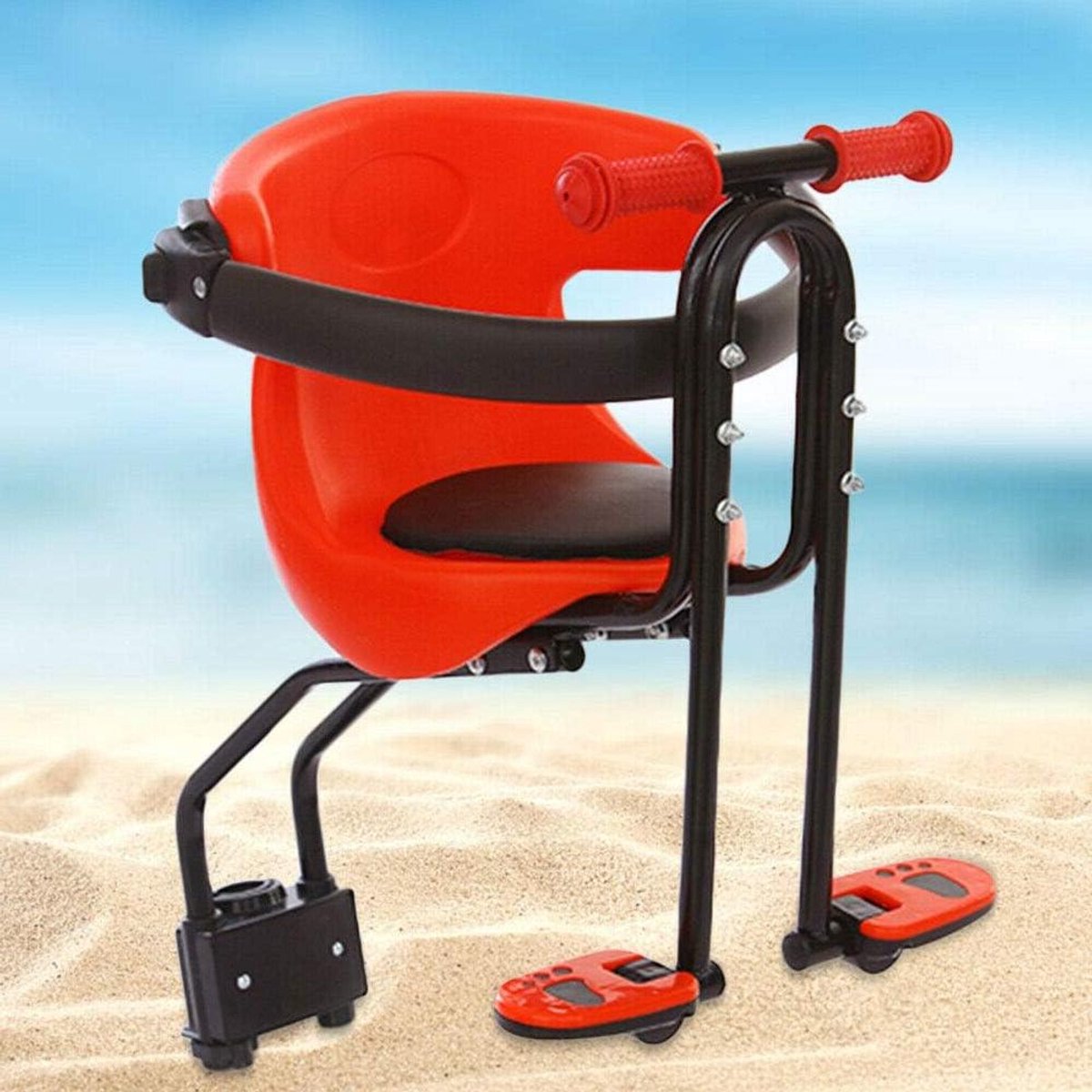 Fietskinderzitje Voormontage - Kinderstoel Fiets - Veilig Fietsen - Robuuste Metalen Frame - 30 kg Max - Zwart