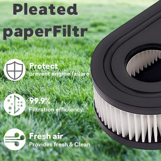Grasmaaier Luchtfilter - 2 stuks - met 1 Bougie - Luchtfilter voor Grasmaaiers - lucht filter - 11×6.6×3.56cm - Geschikt Voor Briggs & Stratton Motoren 593260 798339 798452 550 09PEX093J02702 — afbeelding 3