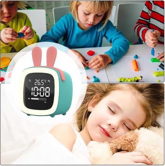 Kinderwekker Slaaptrainer - Digitale klok - Ochtendroutine Verbeteren - Met Nachtlampje - 12 cm Breed - Multicolor — afbeelding 5