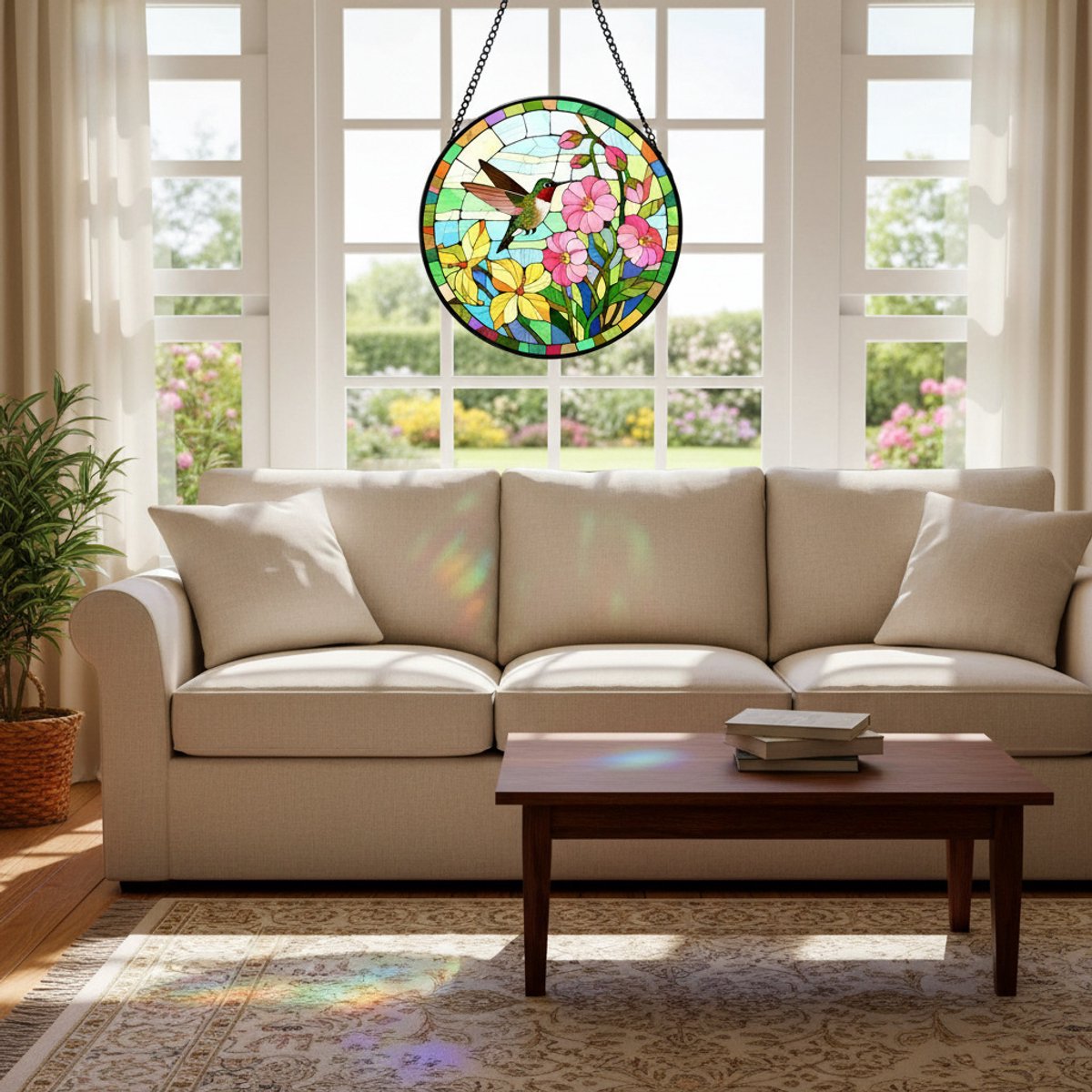 Glazen Zonnevanger | Transparante maanvormige zonnevanger/dromenvanger | Elegante raamdecoratie die een warme sfeer in huis creëert | Woondecoratie | 16 cm | Stijl 22