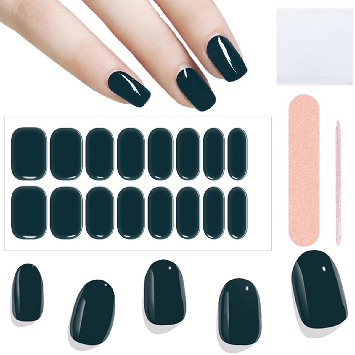 aladdien - Gelnagelstickers - Nageldecoratie - Perfecte set voor creatieve nagels - 16 stuks - Inclusief nagelvijl en houten stok - Ideaal voor vrou..