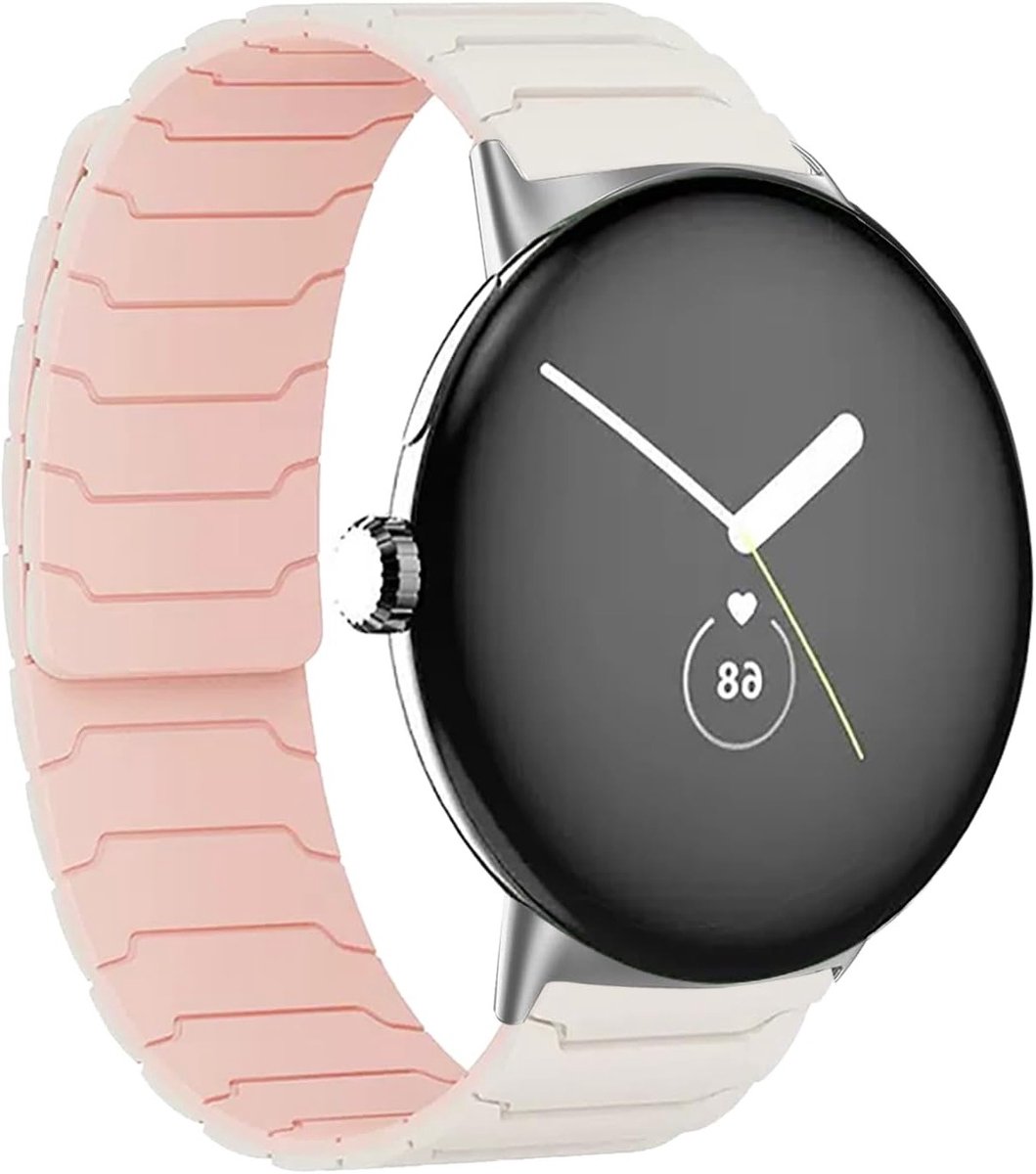 Verstelbare Sportband voor Google Pixel Watch 4/3/2/1 41mm - Magnetisch, Comfortabel en Duurzaam in Starlight en Rozezand