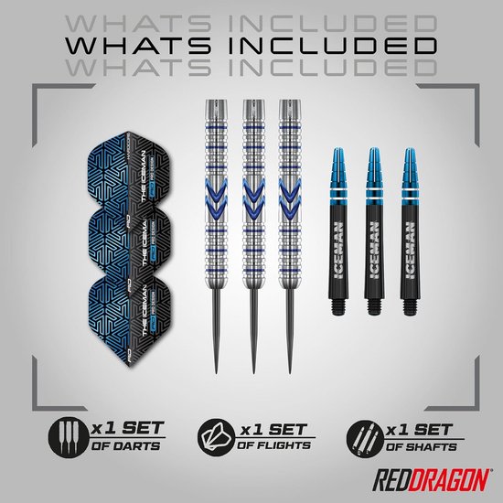 RED DRAGON Gerwyn Price Iceman Midnight Edition Premium Tungsten Dart Set with Flights and Stems van Red Dragon — afbeelding 5