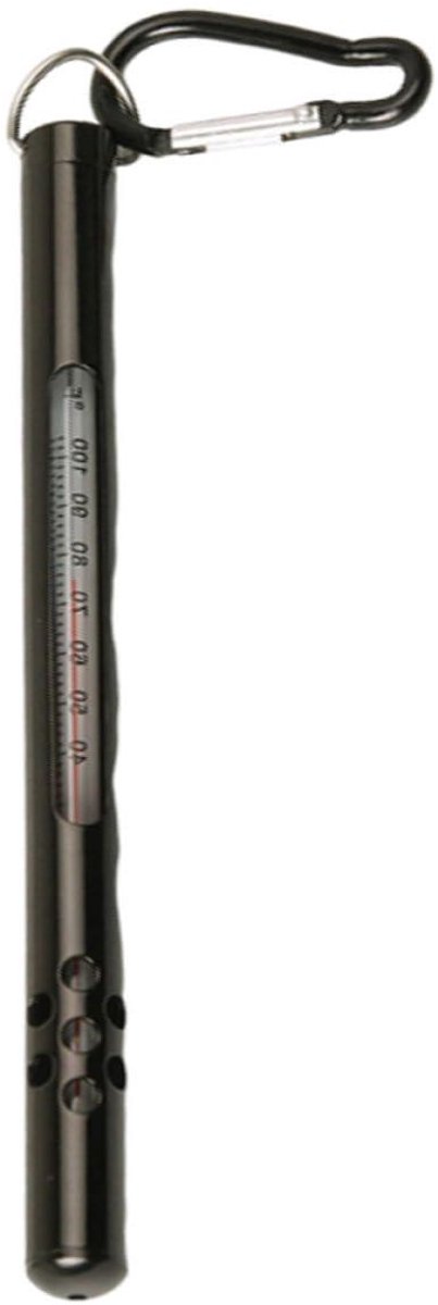Draagbare Visthermometer - Water Temperatuur Meter - Vissen Meten - Metalen Beschermhoes - 17.5 cm - Zwart