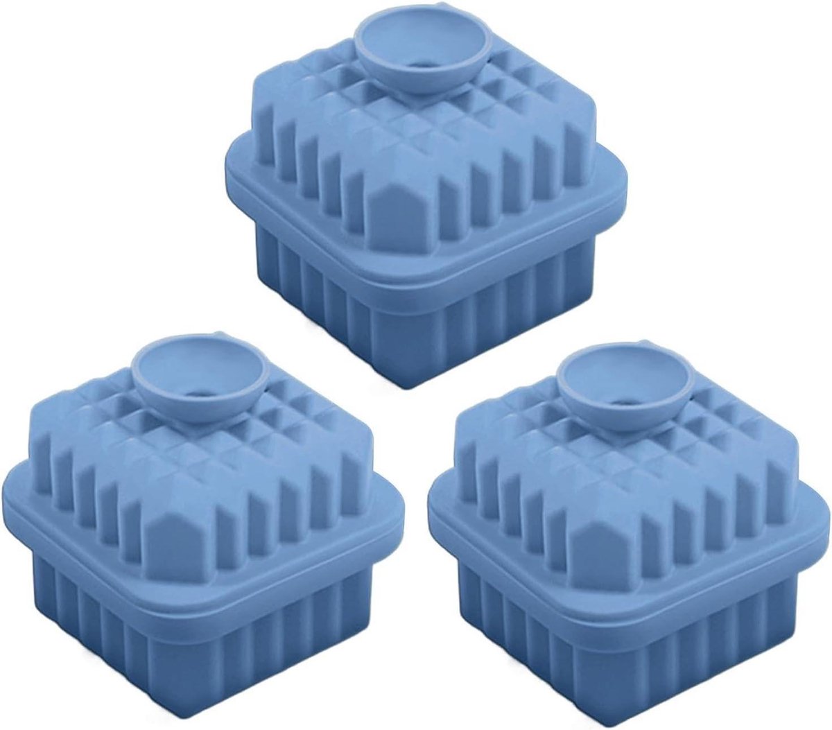 IJsblokjes Vorm - Herbruikbare Houder - Drankjes Koelen - Zuivere IJssmaak - 3 Stuks - Blauw