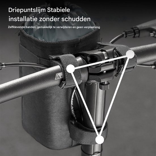Fleshouder Fiets - Bidonhouder Stuur - Drinken Meenemen - Flexibele Bevestiging - 165 cm - Zwart — afbeelding 4
