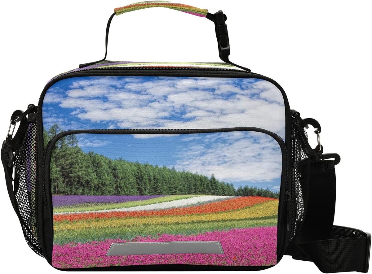 Lunchtas - Koeltas - Picknick en Reizen - Grote Capaciteit - 11 x 433 x 23 cm - Bloemenveld