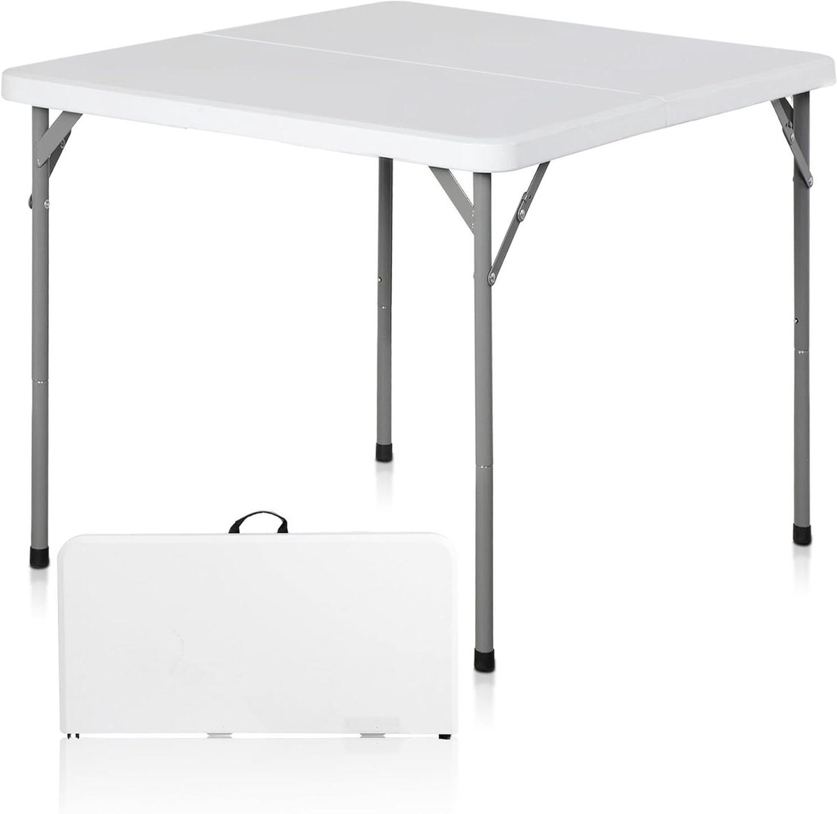 Klaptafel Vierkant - Draagbare Tafel - Buitenactiviteiten - Inklapbaar Midden - 180 x 69 x 72 cm - Wit