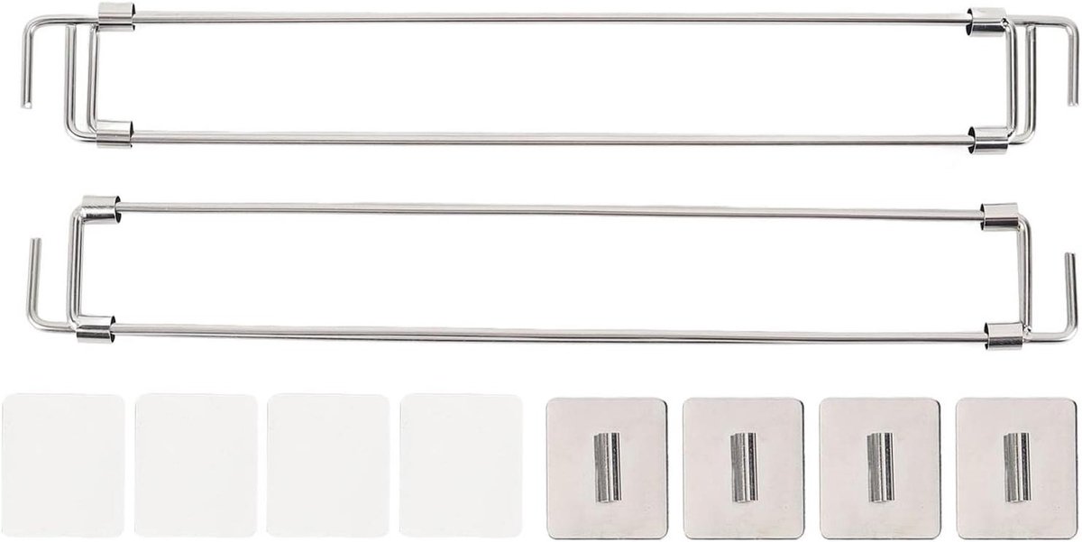 Koelkaststangen - Spanstangen Caravan - Stabiliteit Onderweg - Verstelbare Lengte - 30-57 cm - Zilver