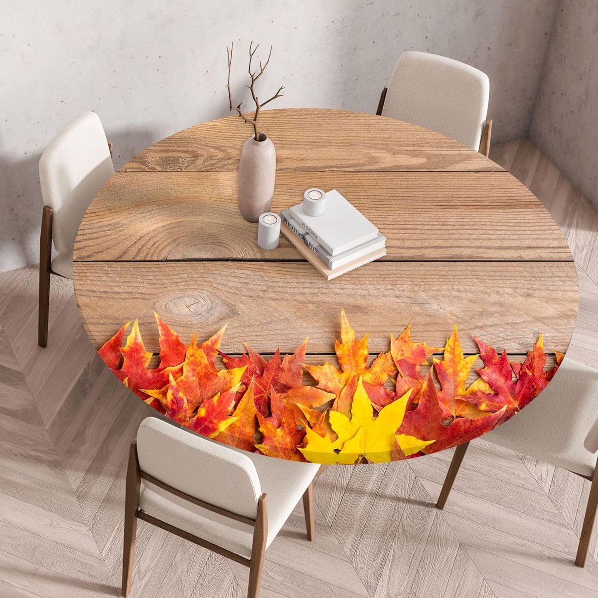 Rond tafelkleed - Tafelbedekking - Tafel decoreren - Elastische rand - 60 cm - Geel bloemen