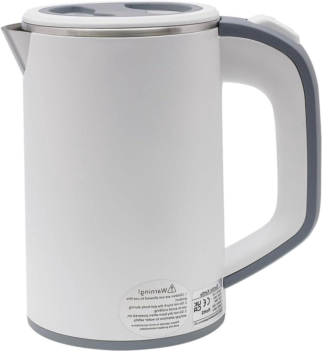Kleine waterkoker - Mini theepot - Reizen kamperen - Temperatuurregeling - 0.8 Liter - Wit