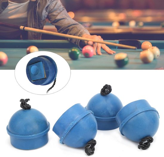 Houders voor Pool Cue Chalk - 4pcs Rubber Billiards Chalk Holders met Koord Accessoire - Chalk Hollow voor Tafel - Zwart (Blauw) van Merkloos — afbeelding 5