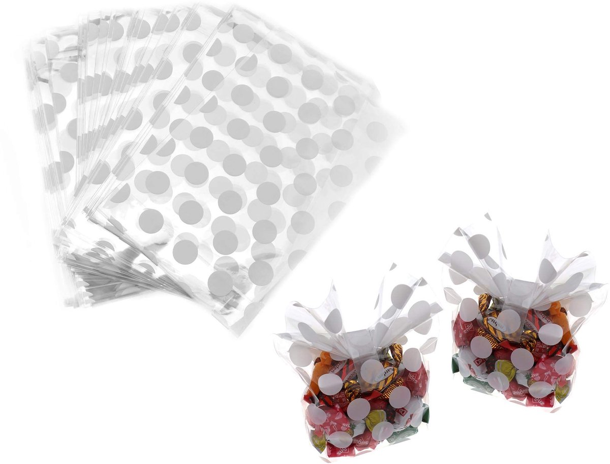 aladdien - Cellophane Zakjes - Cookies en Snoep - Perfect voor Feestjes - 100 Stuks - Geschenken en Decoratie - Geschikt voor Kerst en Verjaardagen ..
