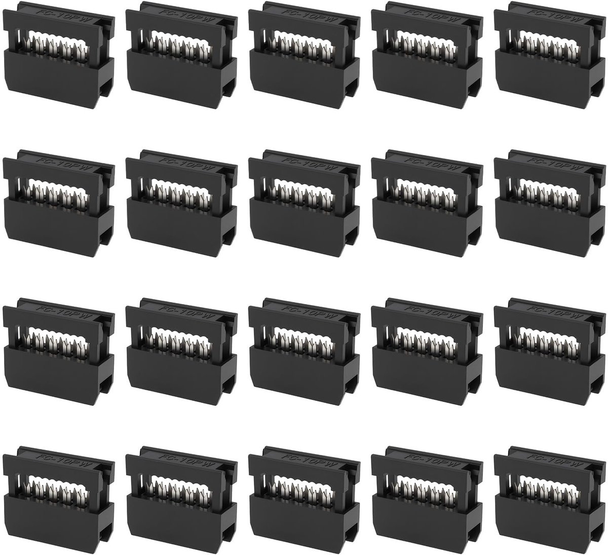 aladdien - 8Pin Socket - 250V 1A - Voor Platte Lint Kabel - Zwart - Compatibel met Lintkabels - Ideaal voor Elektronische Toepassingen