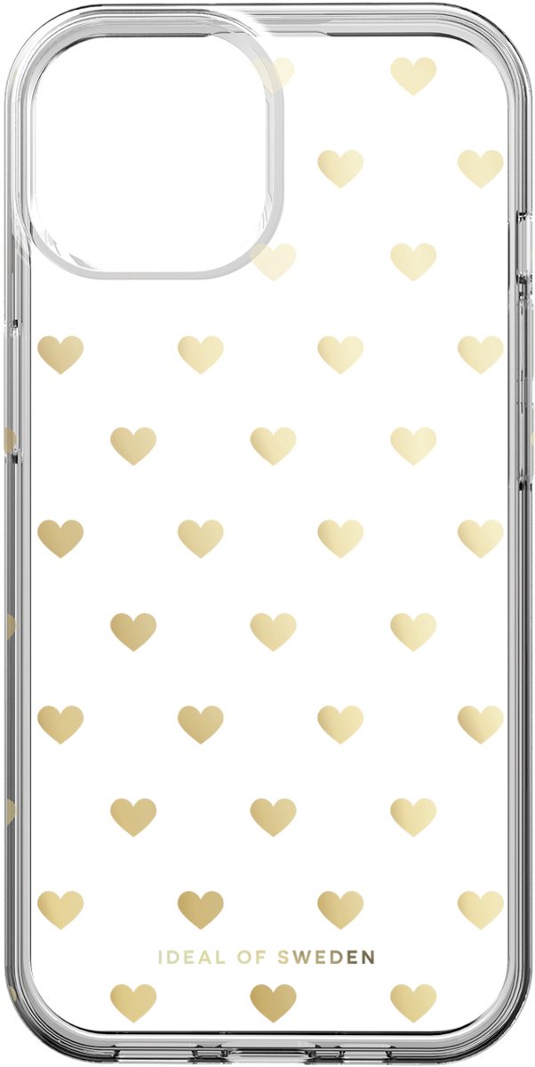 iDeal of Sweden Mirror Case voor de Apple iPhone 15 - Golden Hearts